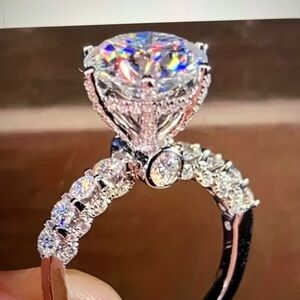 Elegant Silver Diamond Ring